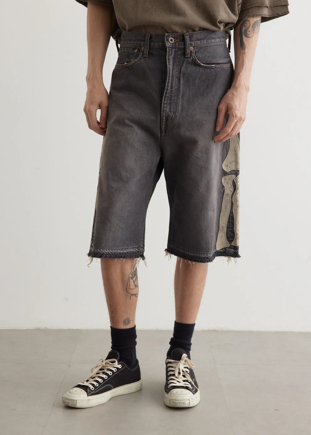 14oz Black Denim 5P Shorts (BONE)