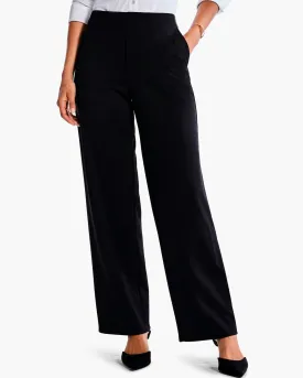 29" Drapey Ponte Wide Leg Ankle Pant in Black | Black