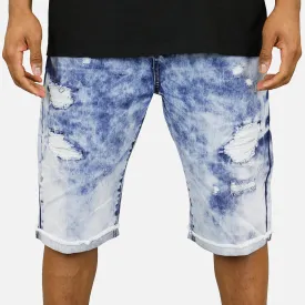 ACID WASH RIP DENIM SHORTS