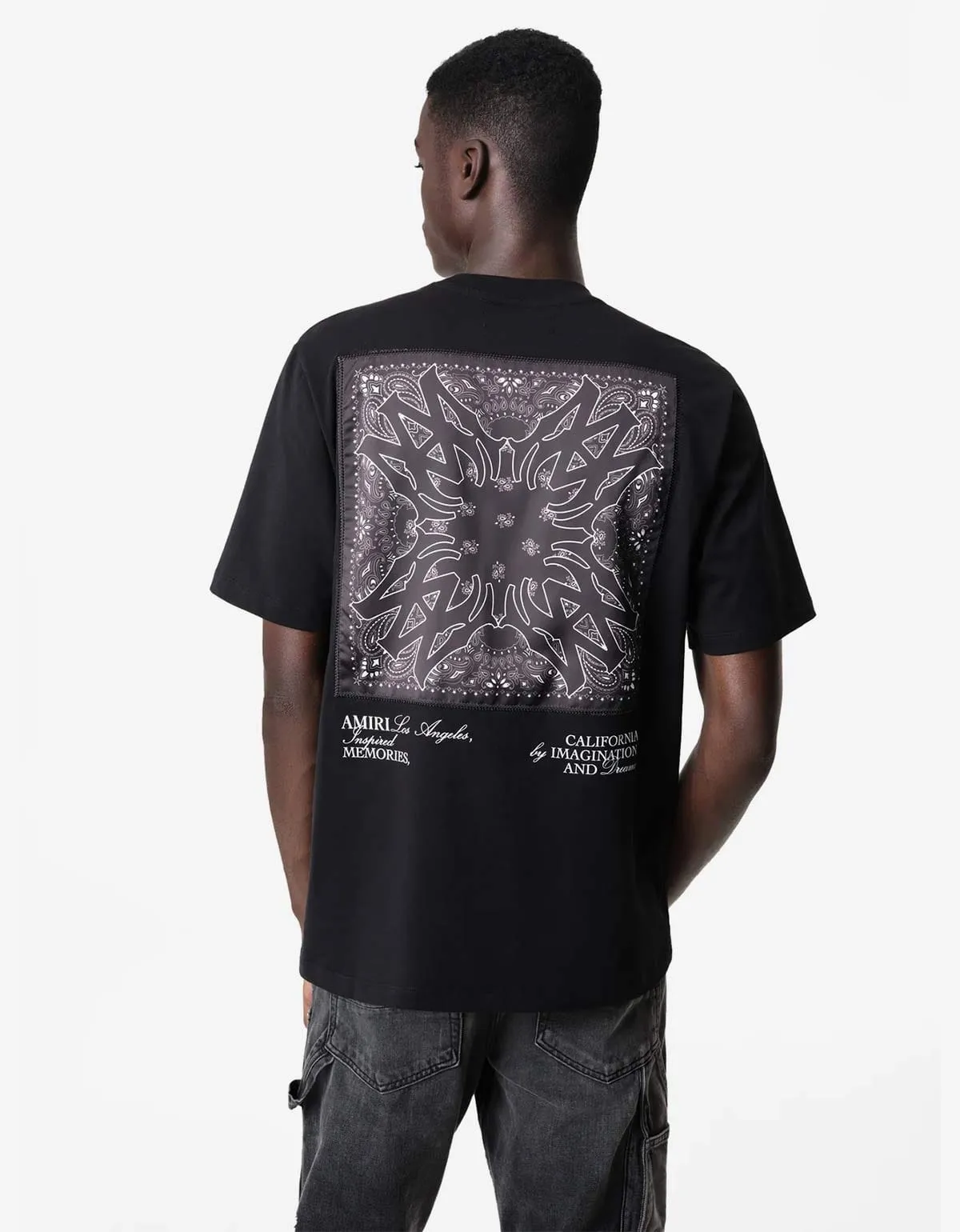 Amiri Black MA Bandana Silk Applique T-Shirt