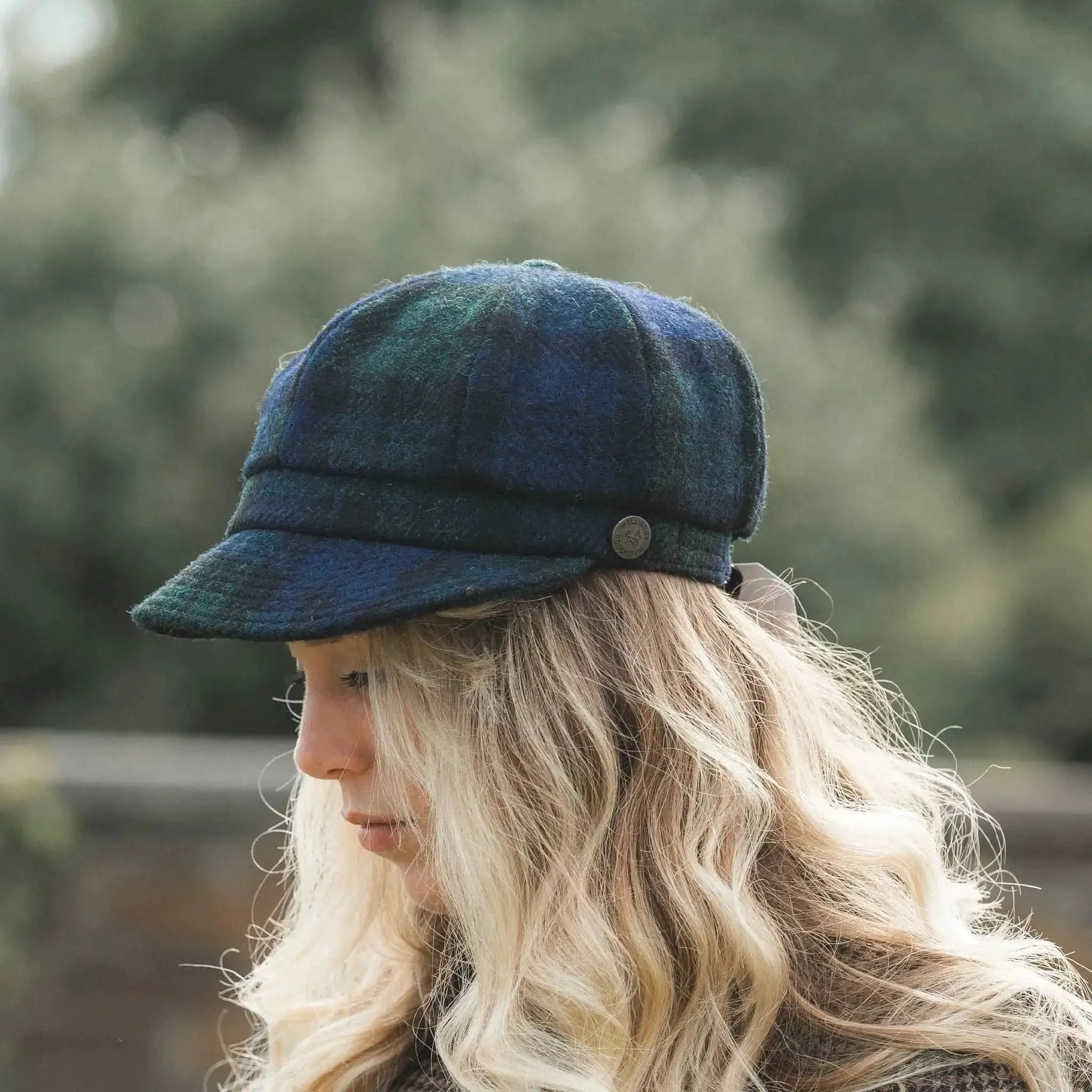 Bakerboy Navy Check Tweed Cap