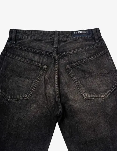 Balenciaga Dark Brown Slim Denim Shorts