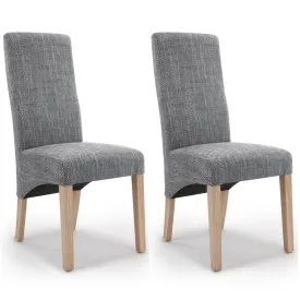 Baxter Wave Back Fabric Dining Chair Set of 2