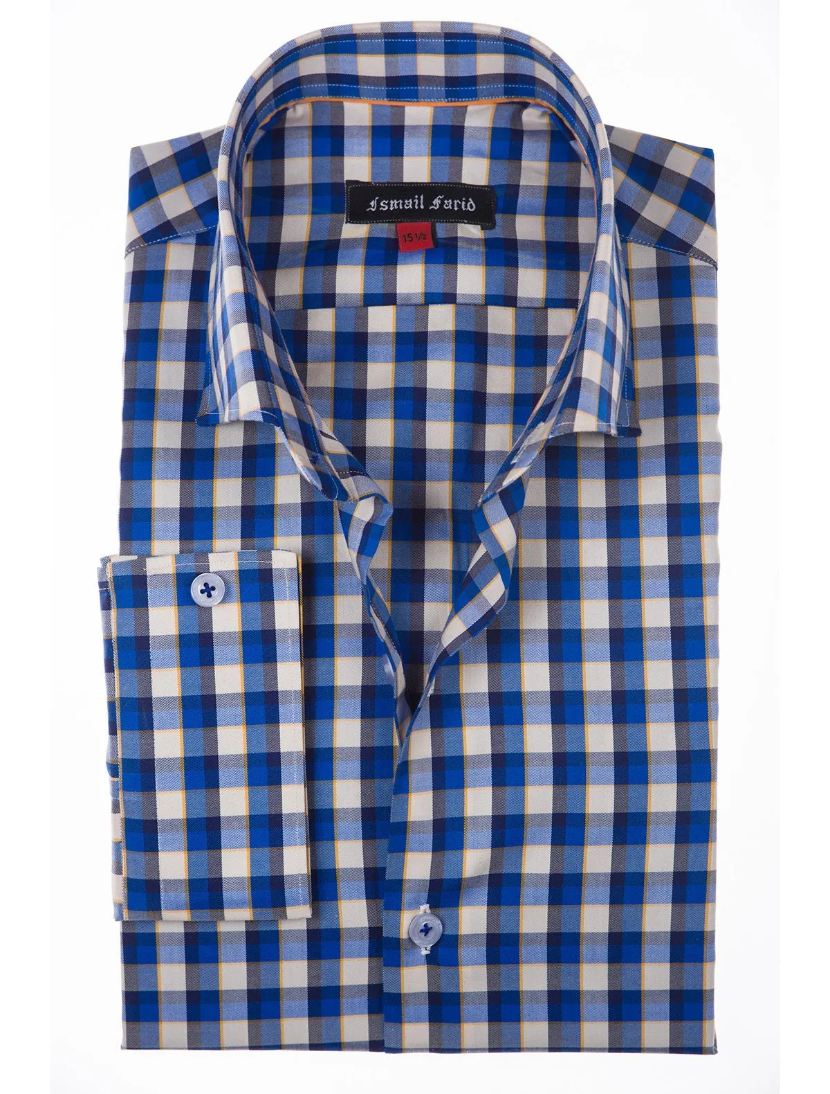 BLUE- BEIGE GINGHAM SHIRT