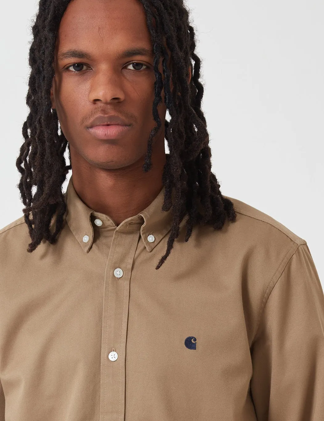 Carhartt-WIP L/S Madison Shirt - Khaki Leather