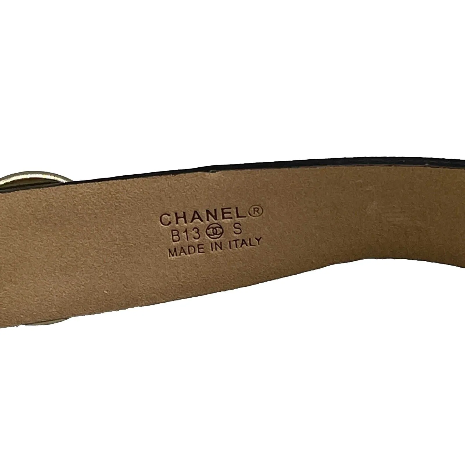 CHANEL - B13 S Studded Faux CC Pearl Leather - 80/32 Belt