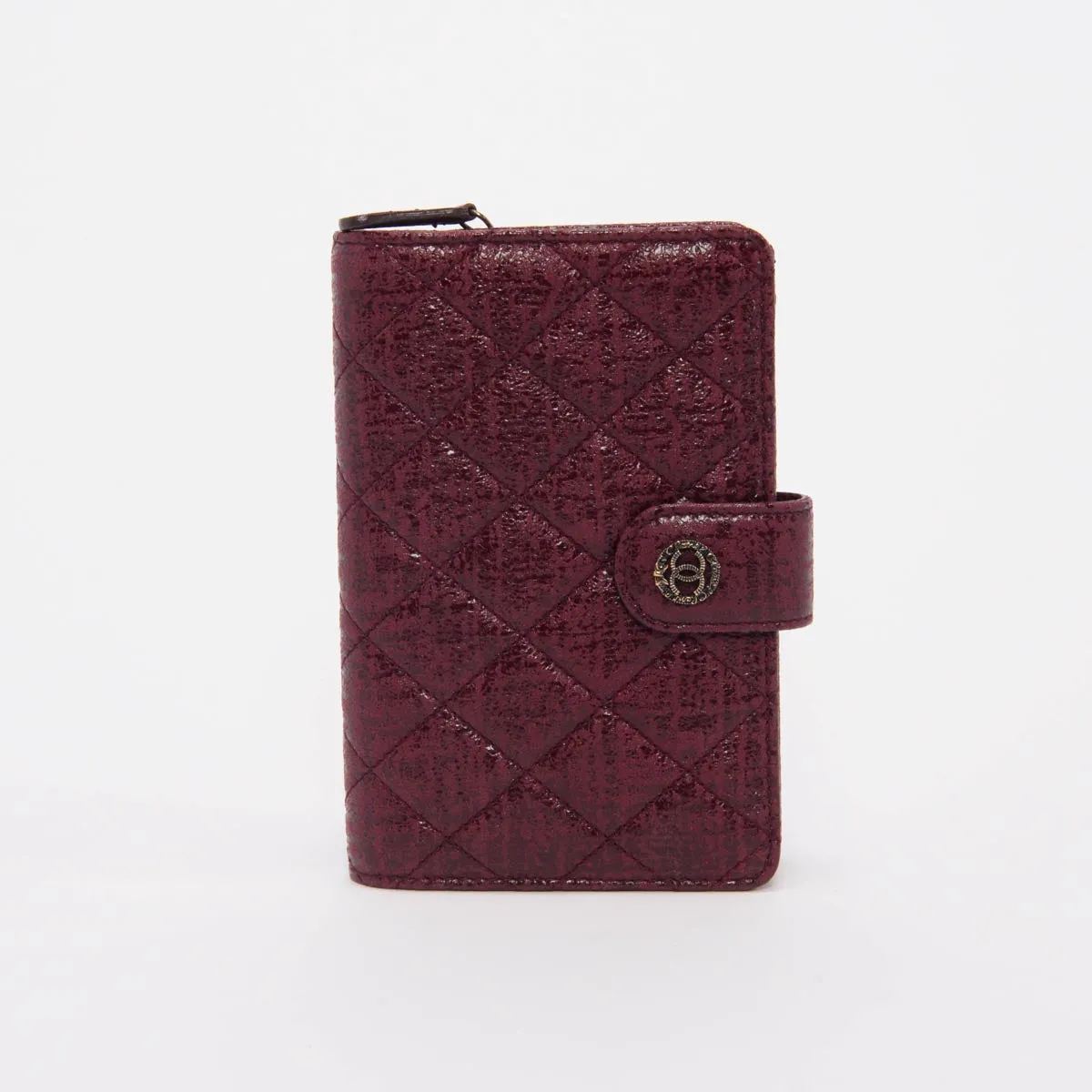 Chanel Burgundy Tweed Effect Paris to Edinburgh Wallet