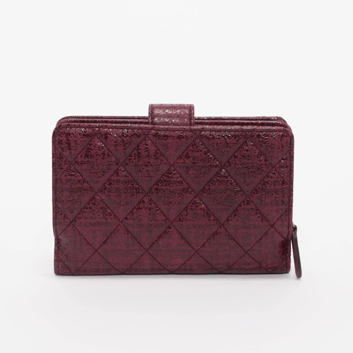 Chanel Burgundy Tweed Effect Paris to Edinburgh Wallet