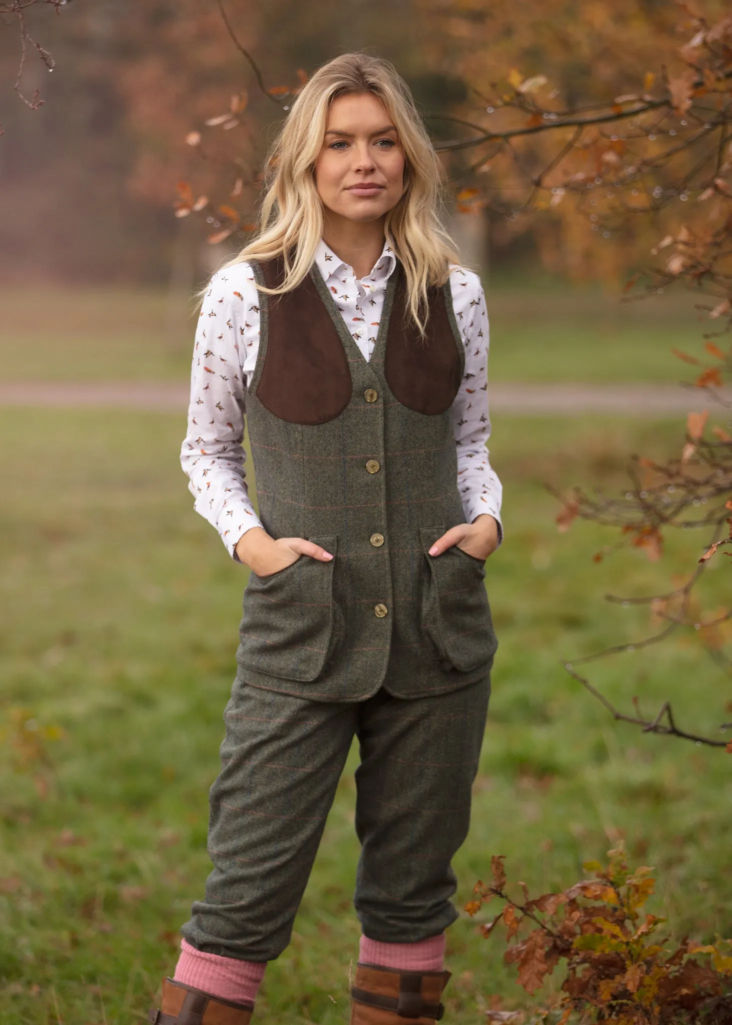 Combrook Ladies Tweed Breeks In Spruce