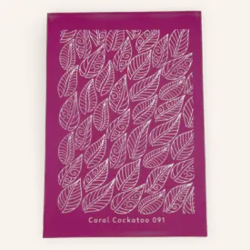 Coral Cockatoo Silk Screen Flowing Leaves