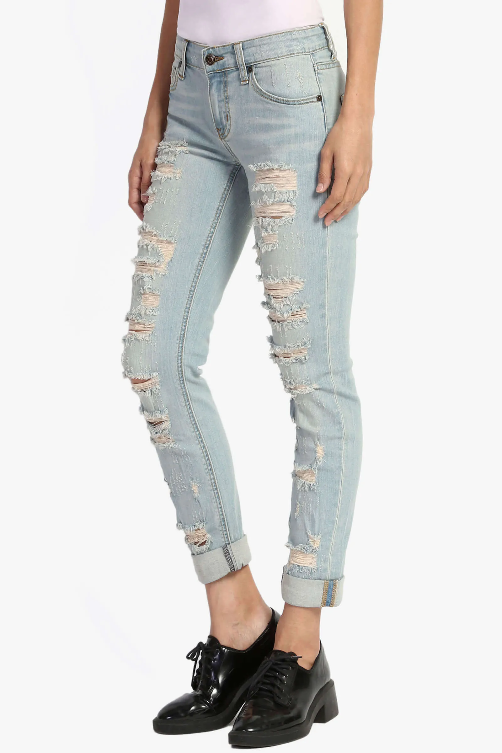 Emerson Heavy Distressed Slim Leg Jeans