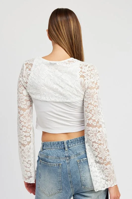 Emory Park LONG SLEEVE LACE BOLERO