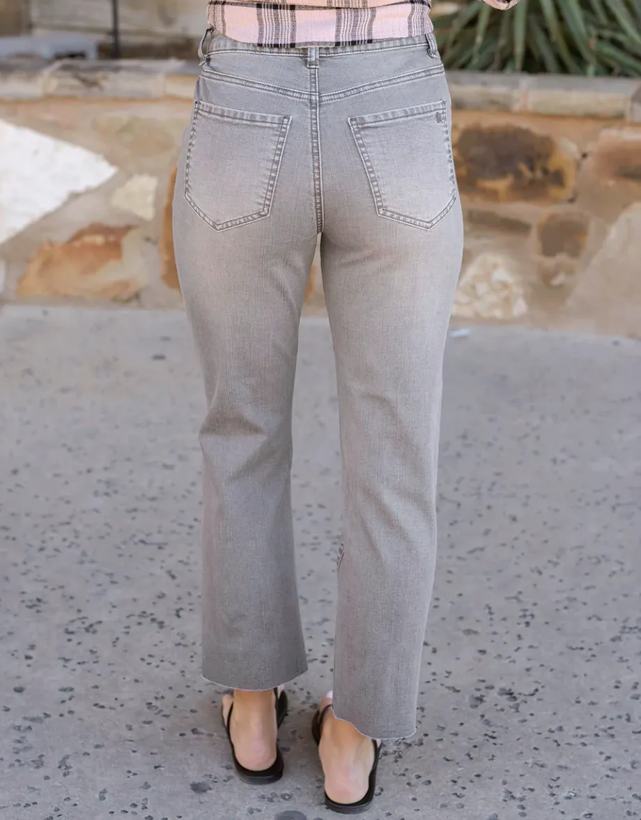 Grace & Lace Mel's Fave Straight Leg Cropped Denim - Grey