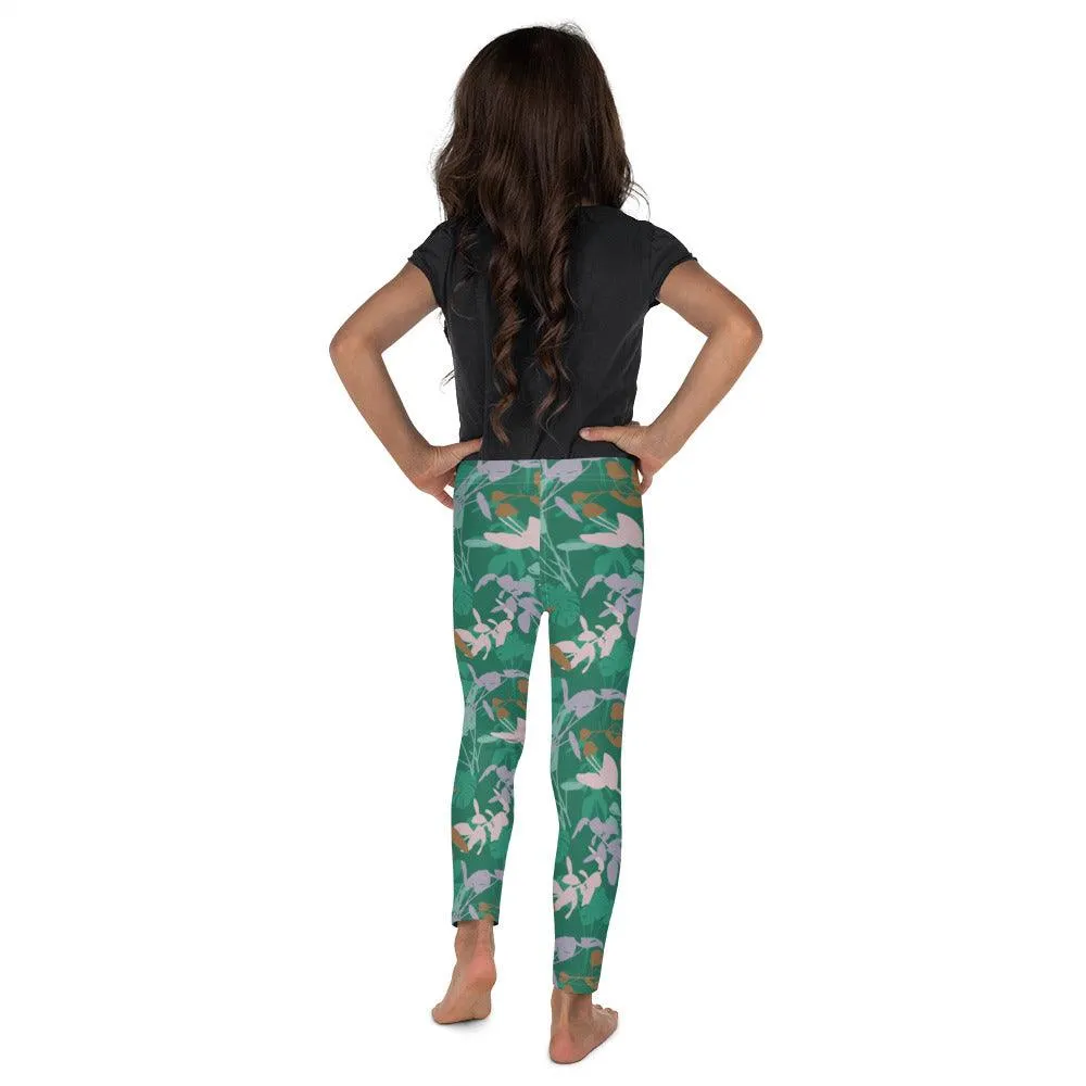 Green Floral Kid's Leggings