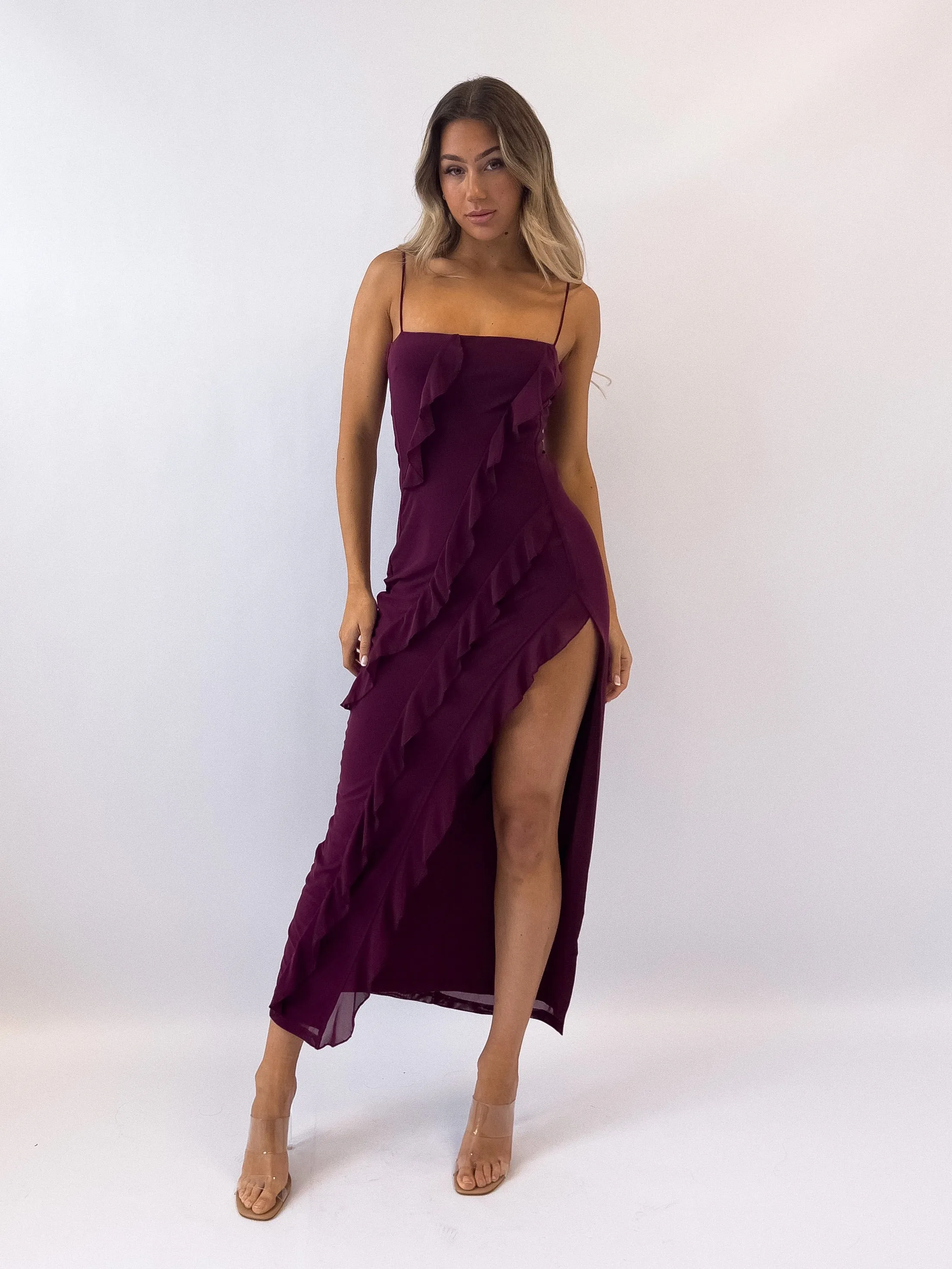 Greta Midi Dress - Grape