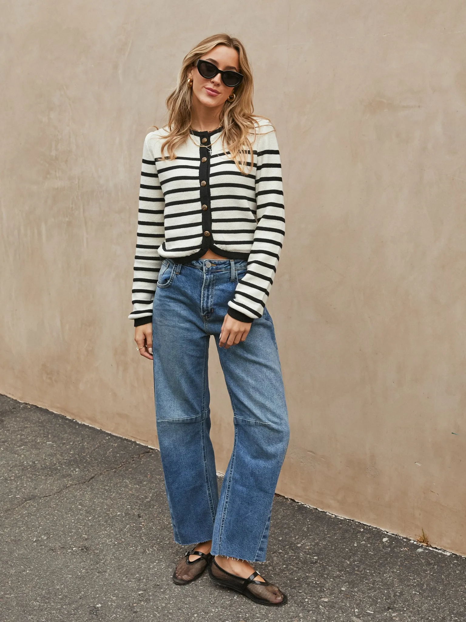 Hadley Stripe Button Sweater