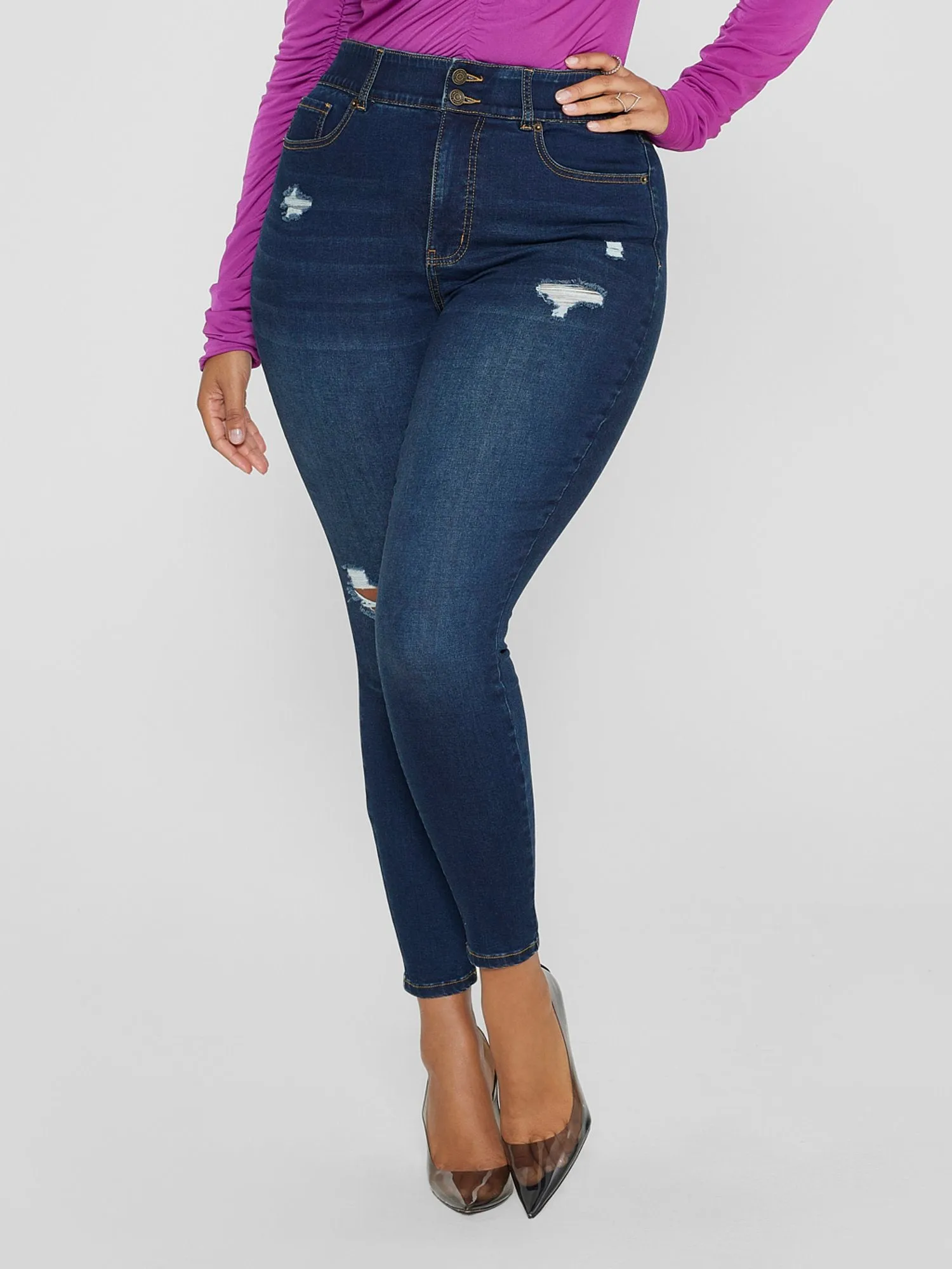 High Rise Curvy Fit Skinny Jeans - Tall Inseam