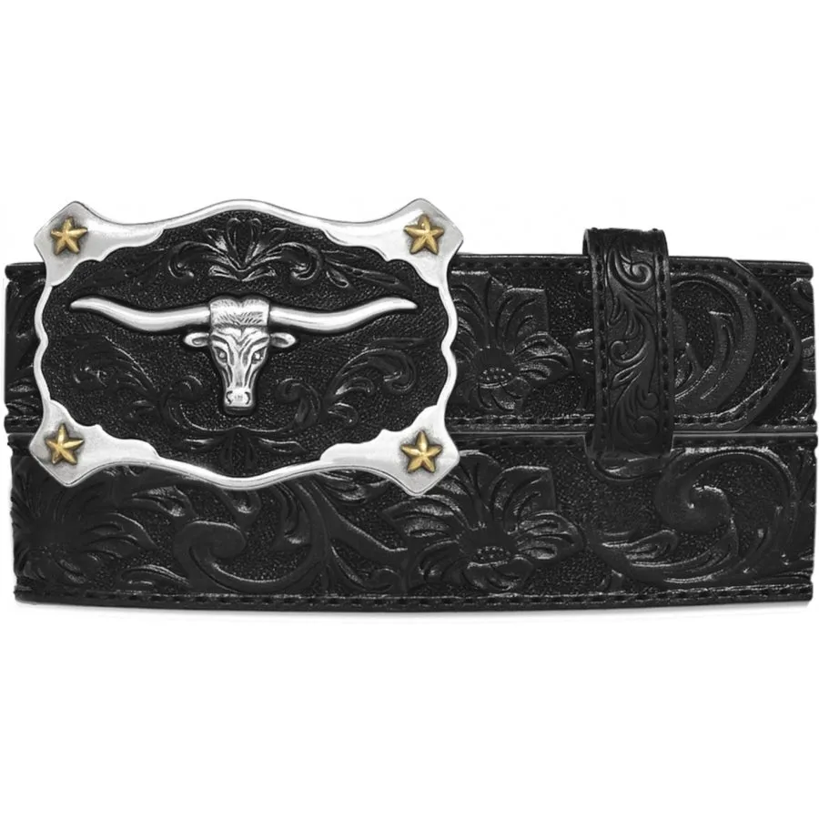 Justin Men's Classic Longhorn Belt Black