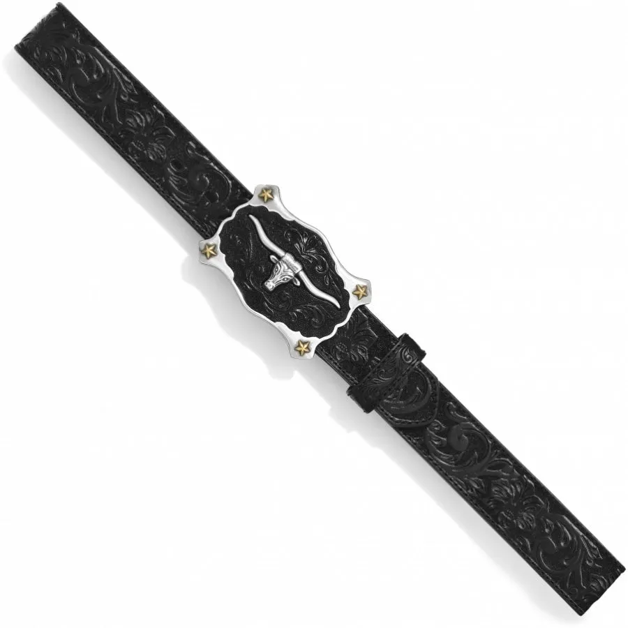 Justin Men's Classic Longhorn Belt Black