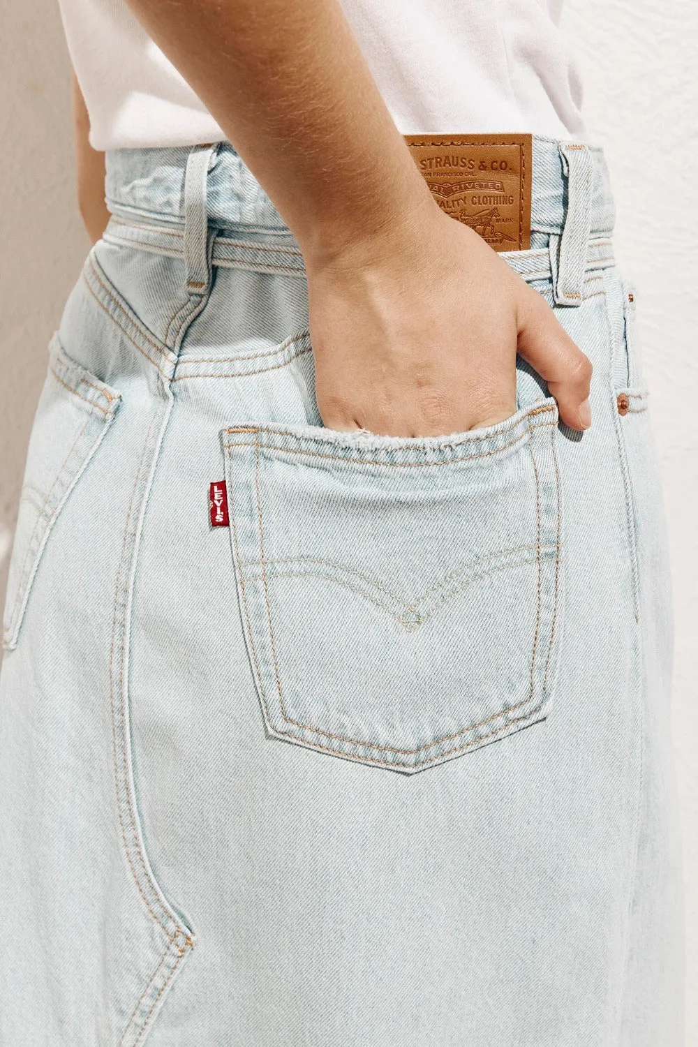 Levi's Long Icon Midi Skirt Light Blue