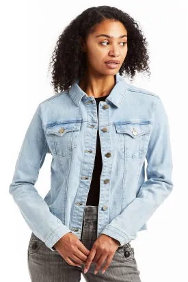 Loretta - Basic Denim Jacket With Frays