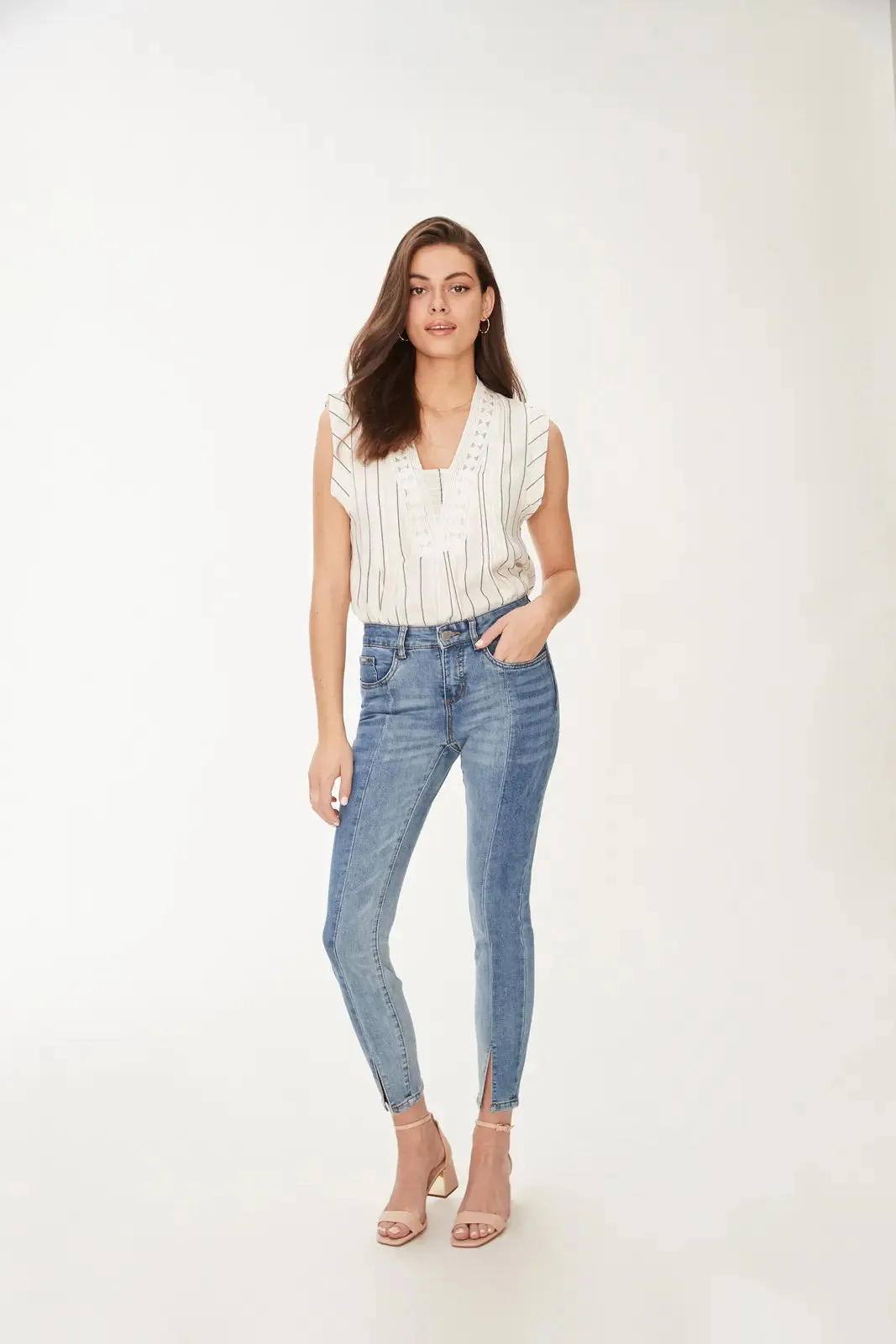 Olivia Two Tone Slim Ankle Jean | 2184779 FDJ