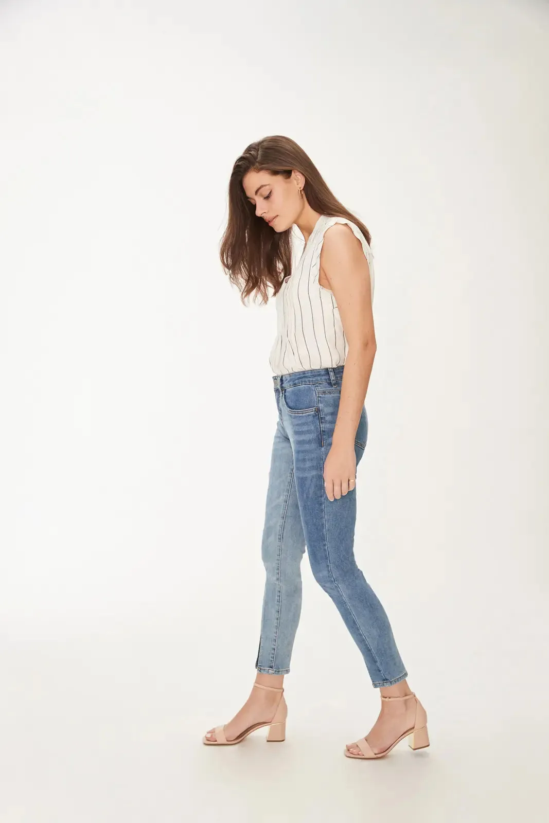 Olivia Two Tone Slim Ankle Jean | 2184779 FDJ