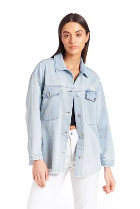 Oversize Shirt Jacket In Indigo