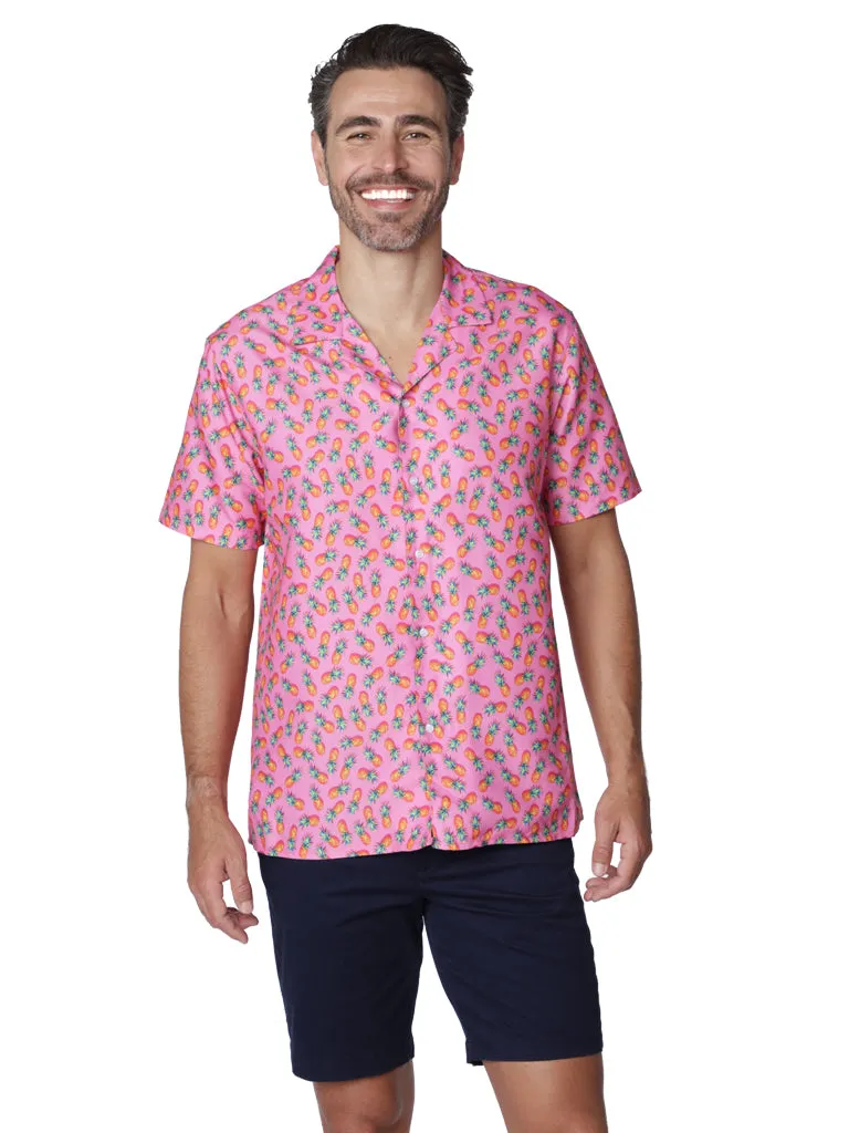 Printed Lux Hawaiian "Pink Pineapple" shirt