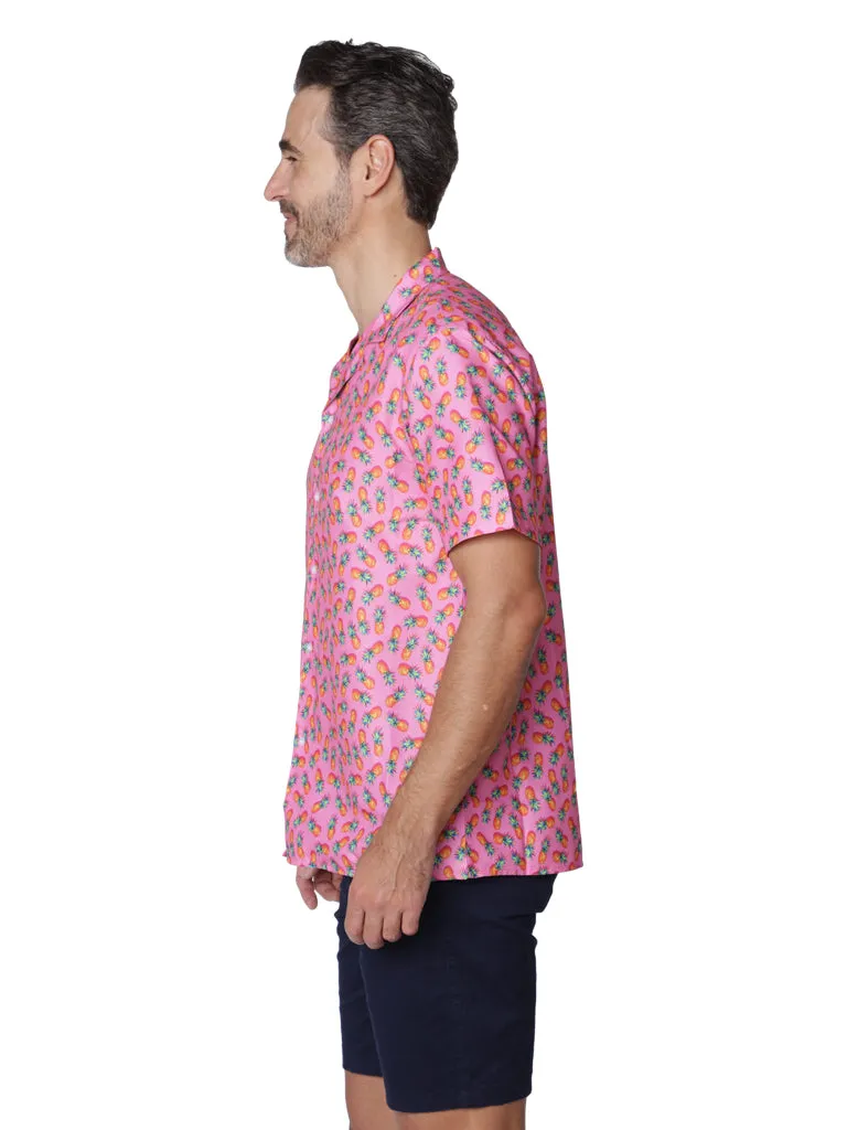 Printed Lux Hawaiian "Pink Pineapple" shirt