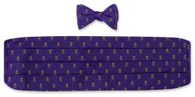 Purple/ Gold Jolly Rogers Cummerbund Set - CB1646