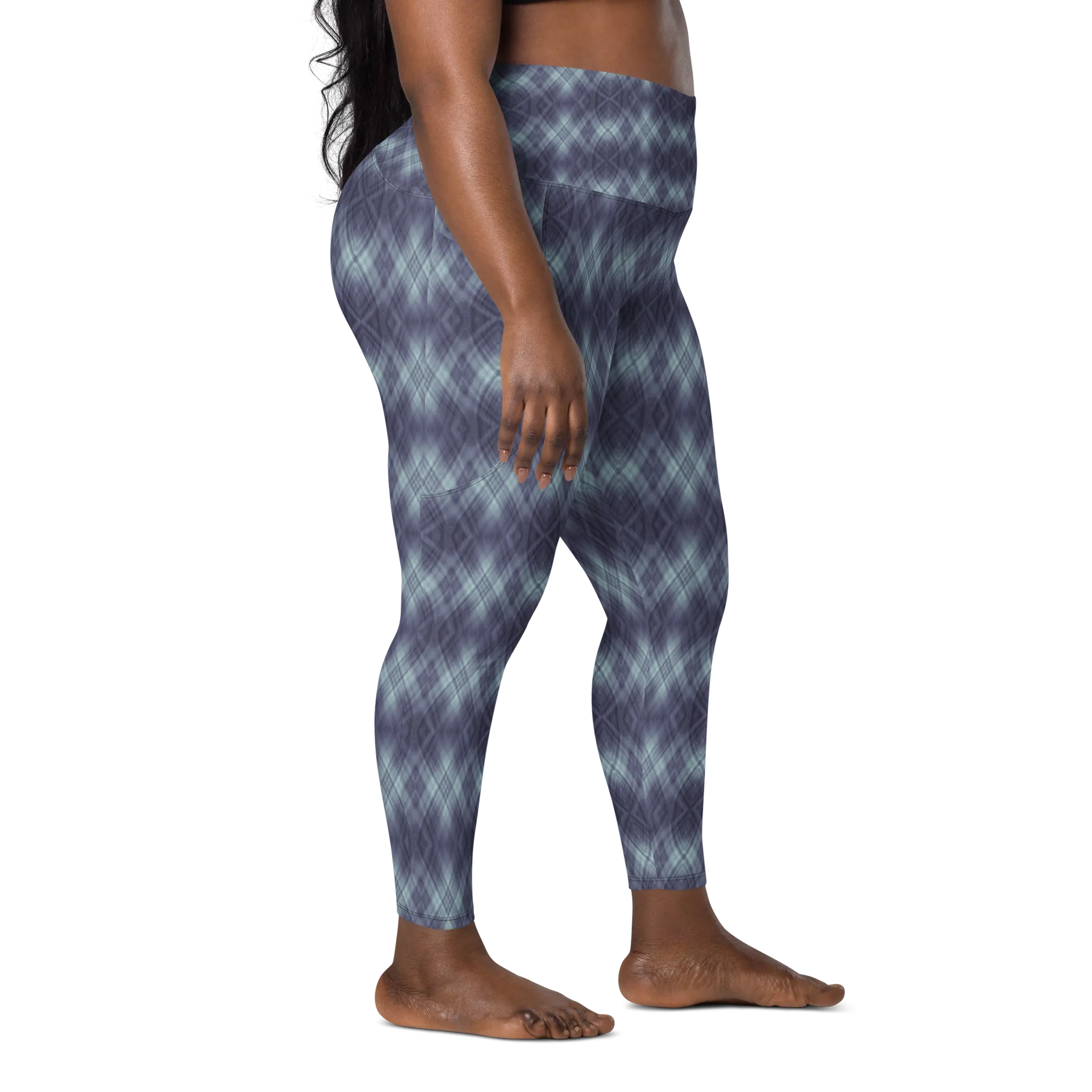 Recursia Argyle Rewired Leggings With Pockets In Blue