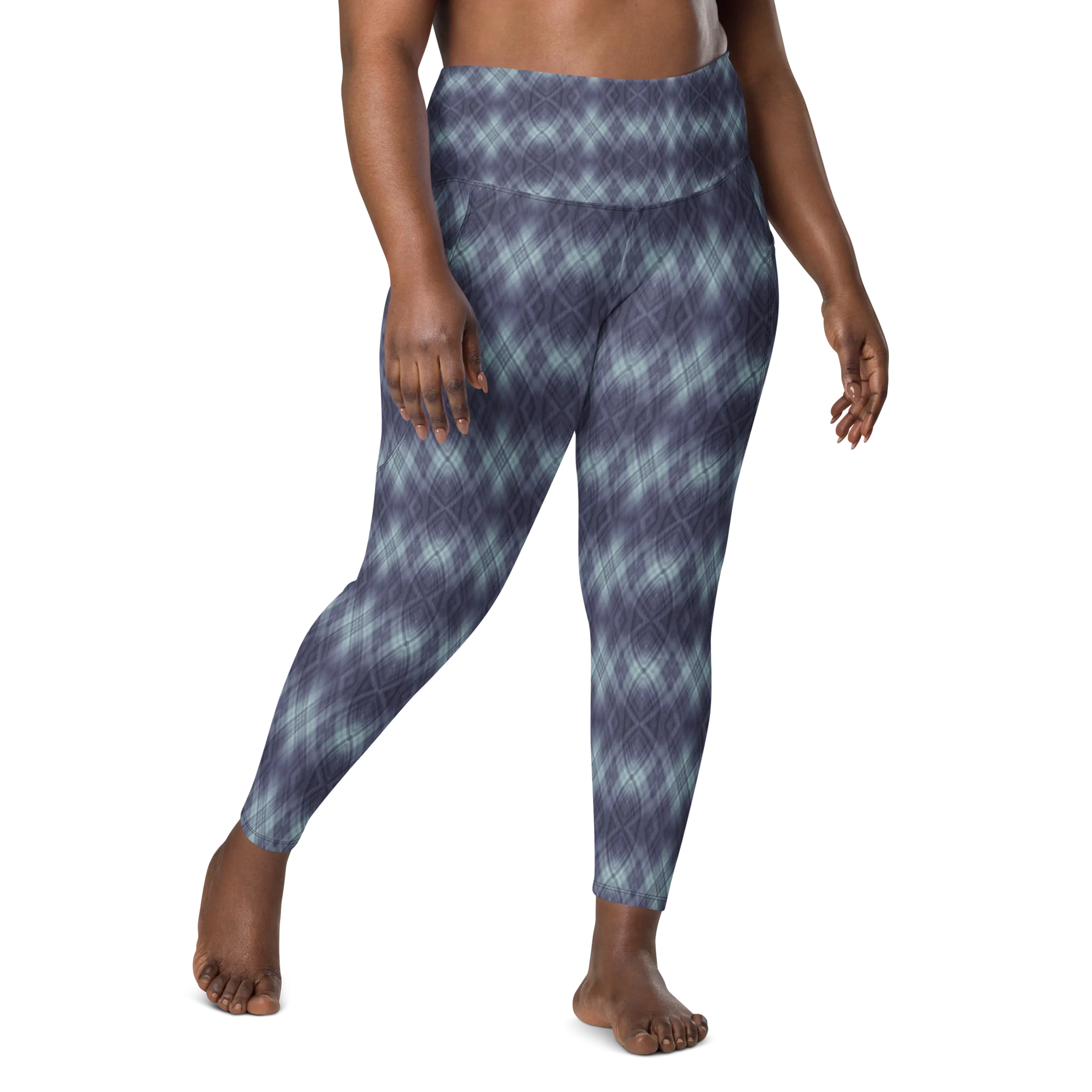 Recursia Argyle Rewired Leggings With Pockets In Blue