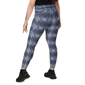 Recursia Argyle Rewired Leggings With Pockets In Blue