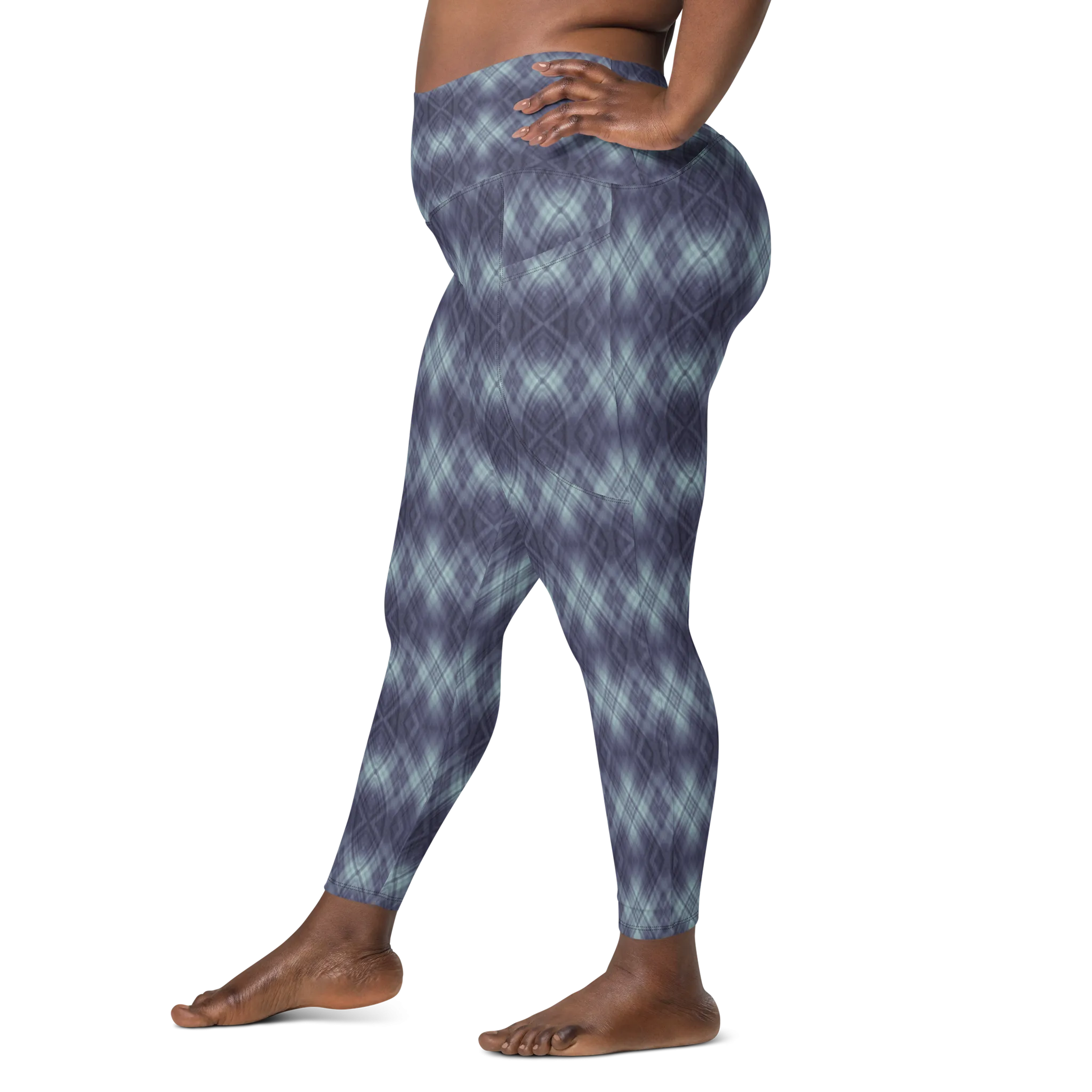 Recursia Argyle Rewired Leggings With Pockets In Blue