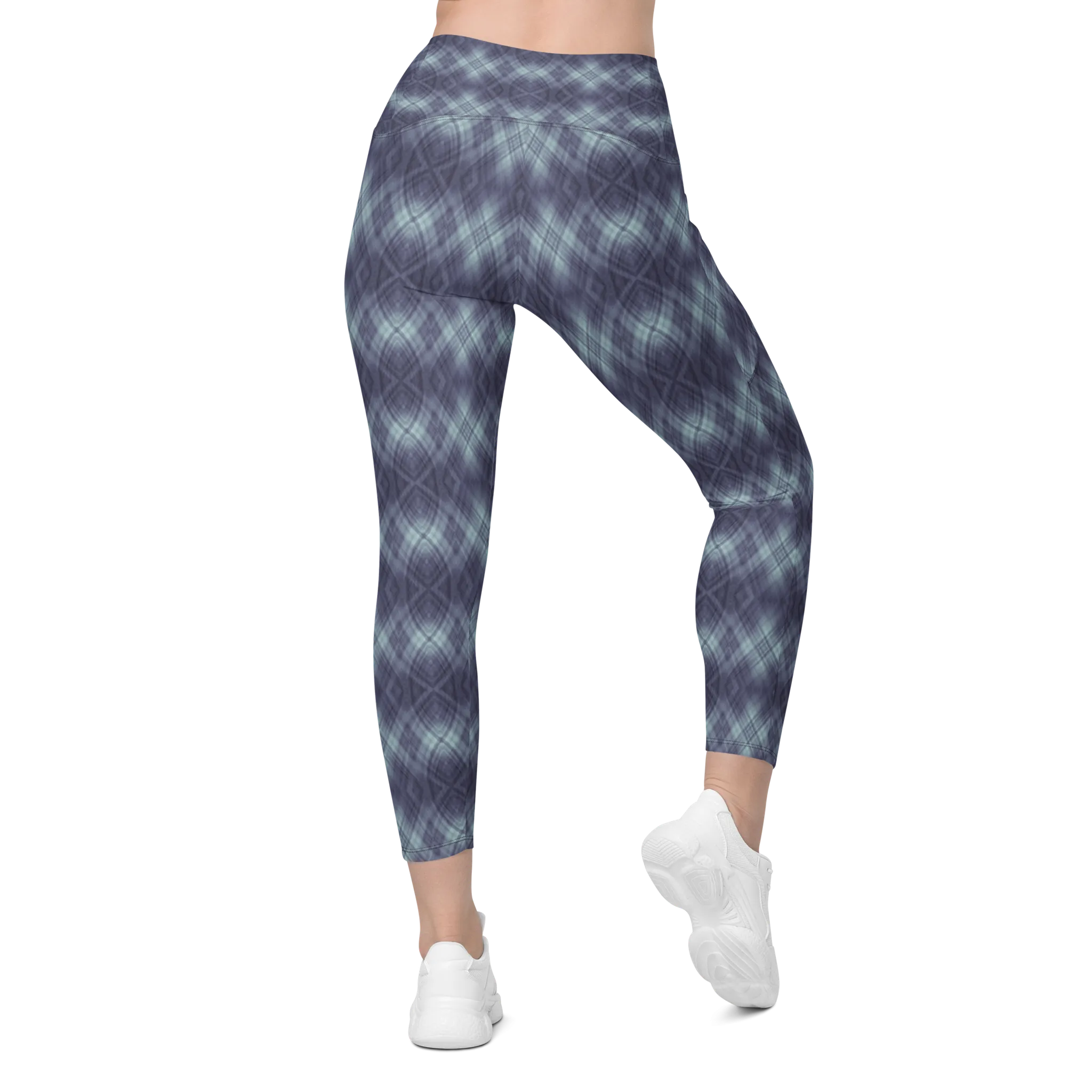 Recursia Argyle Rewired Leggings With Pockets In Blue