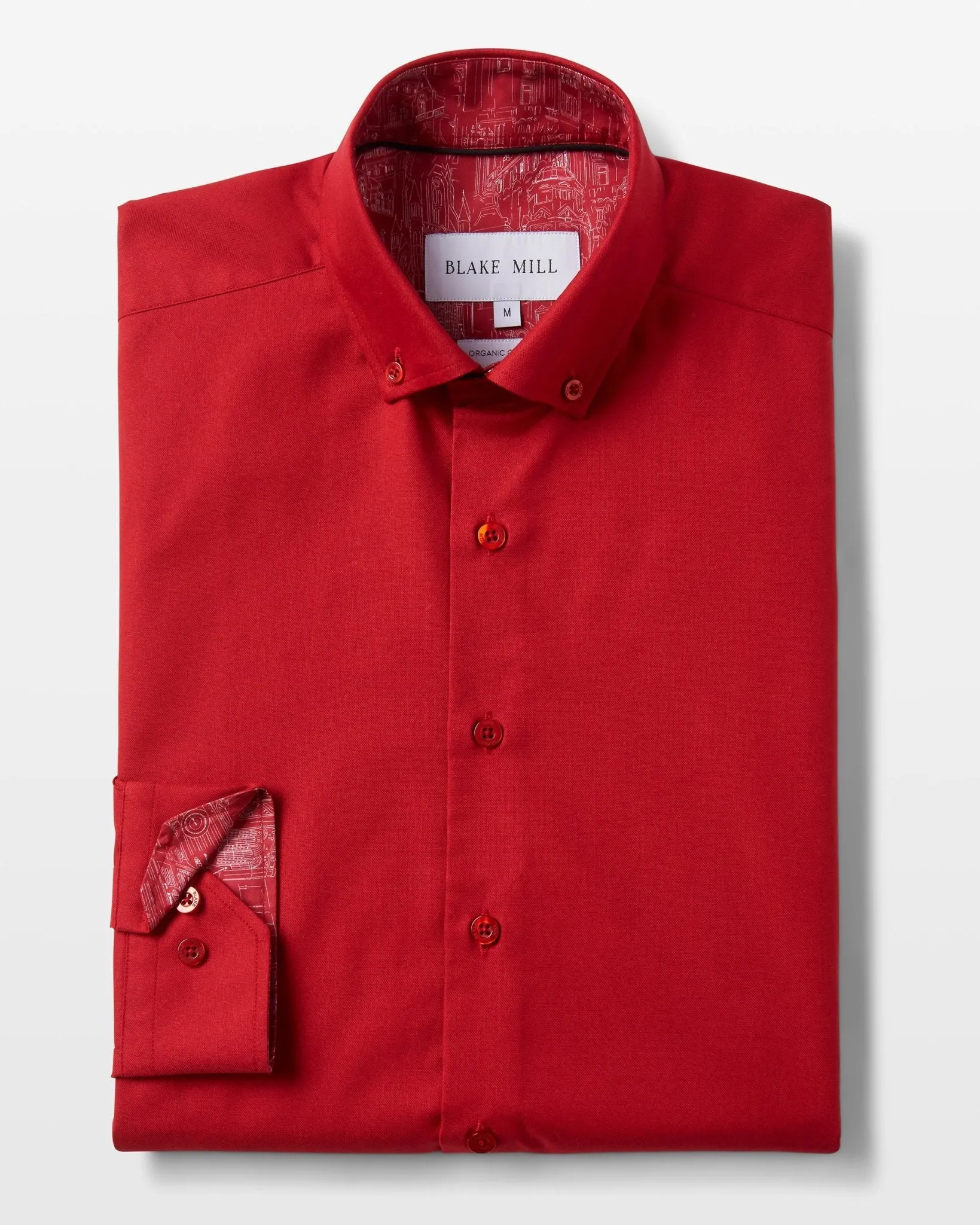 Red Oxford with Midlands Accents Button-Down Shirt