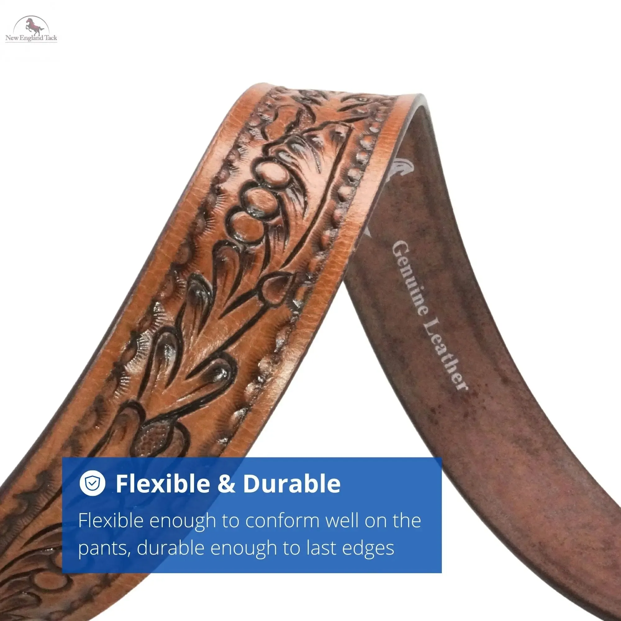 Resistance Full Grain Western Engraved Leather Belt Strap, 1-1/2" Wide Western Belt Leather Strap Floral Tooled Leather Belt Strap