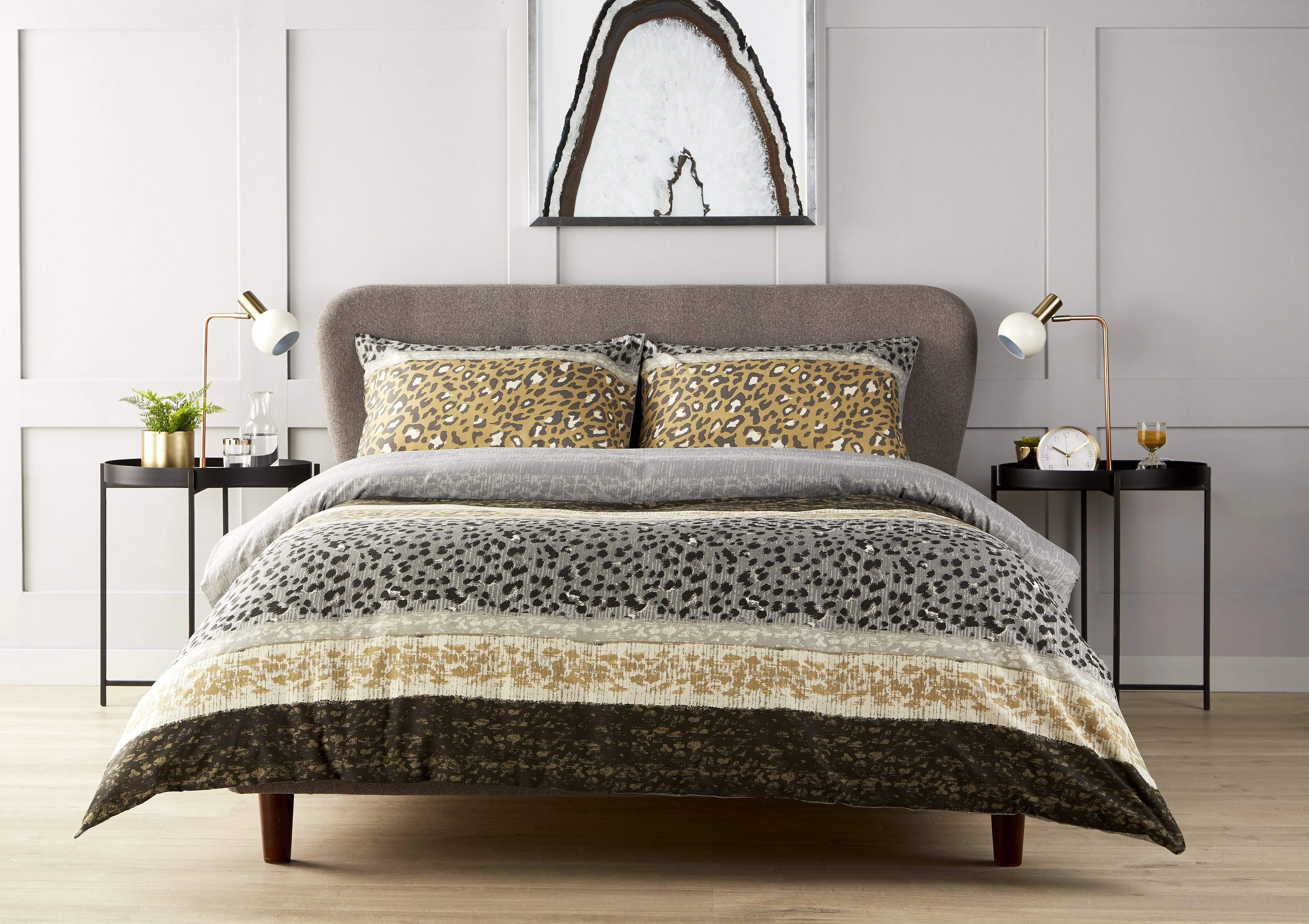 Safari Print Cotton Rich Duvet Set with Wildlife Jungle Design Bedding in Single Double King Super King Sizes by OLIVIA ROCCO