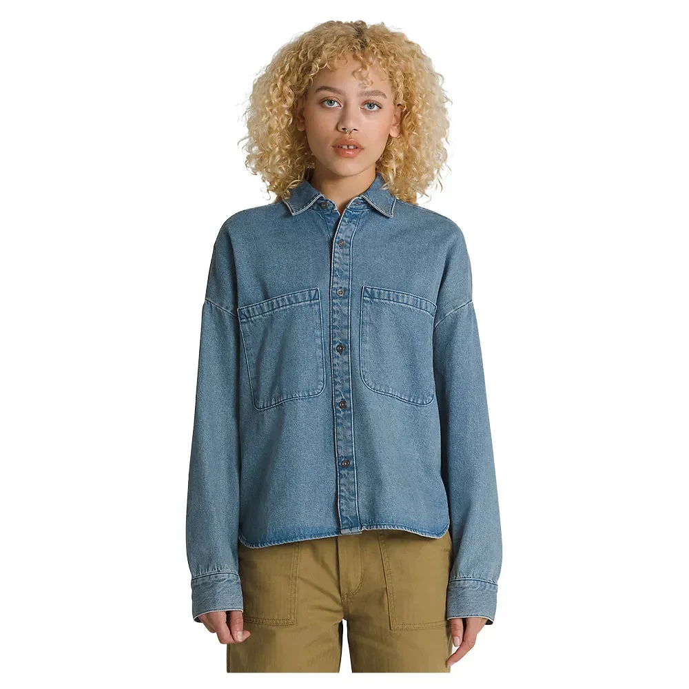 Vans Antica Boxy Denim Long Sleeve Shirt - Stone Wash