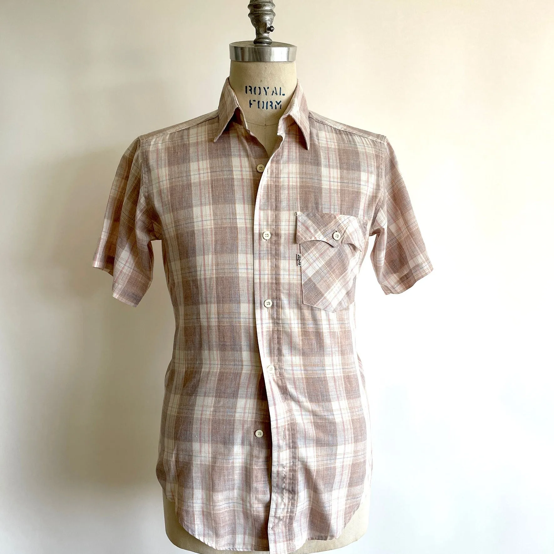 Vintage Levi's khaki plaid s/s shirt