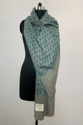 Zara Grey Paisley Pashmina Kani Shawl